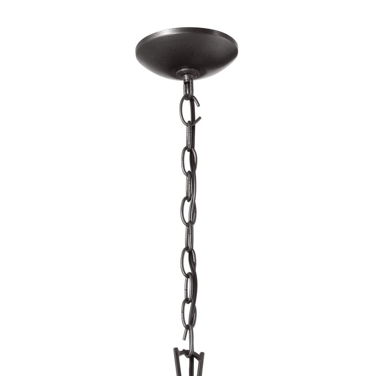 Kichler Dame 4-Light Anvil Iron Farmhouse Clear Glass Lantern Large Hanging Pendant Light