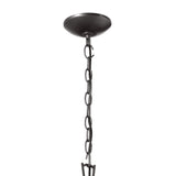 Kichler Dame 4-Light Anvil Iron Farmhouse Clear Glass Lantern Large Hanging Pendant Light