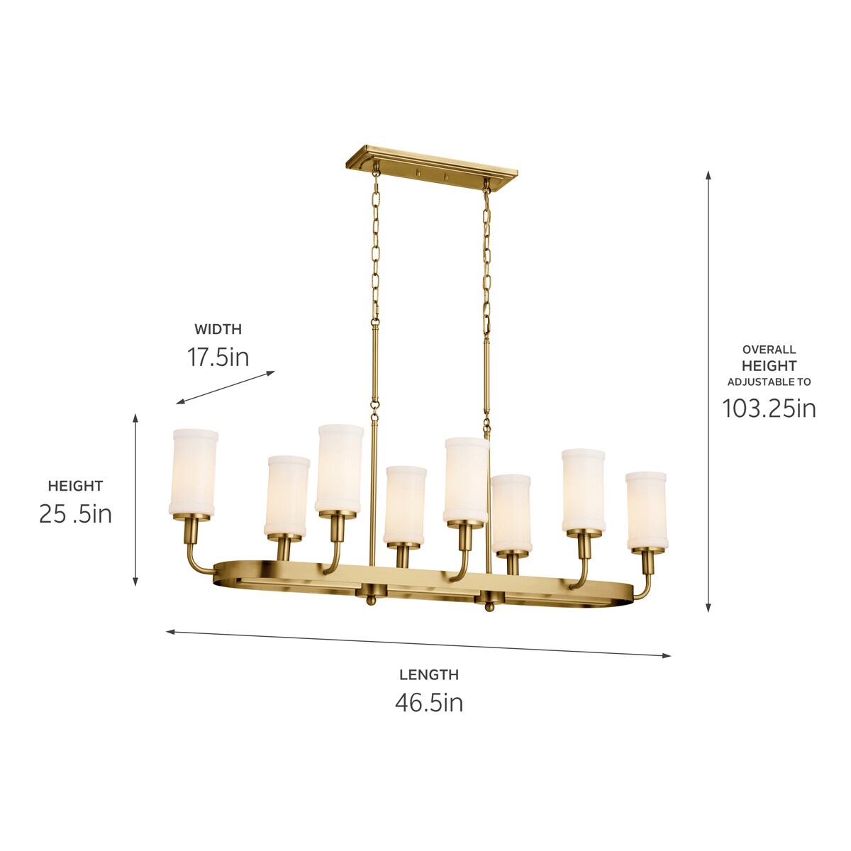Kichler Vetivene 8-Light Gold French Country/Cottage Chandelier