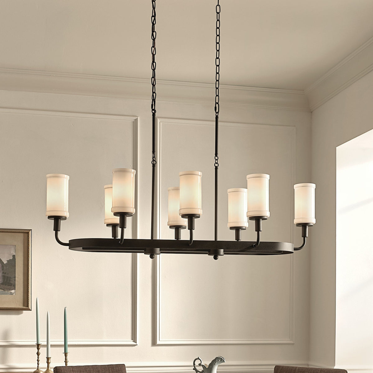 Kichler Vetivene 8-Light Black Farmhouse Chandelier