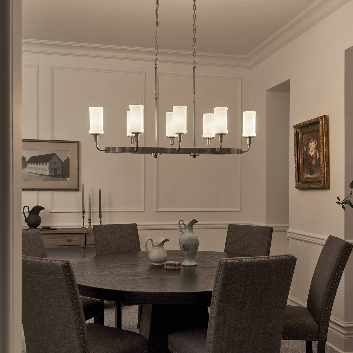 Kichler Vetivene 8-Light Pewter Farmhouse Chandelier