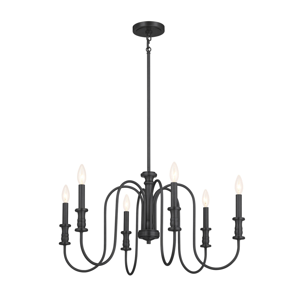 Kichler Karthe 6-Light Black Farmhouse Chandelier