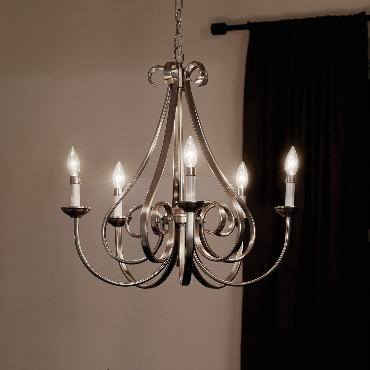 Kichler Dover 5-Light Brushed Nickel Traditional Chandelier