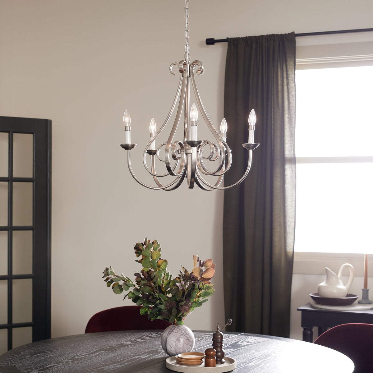 Kichler Dover 5-Light Brushed Nickel Traditional Chandelier