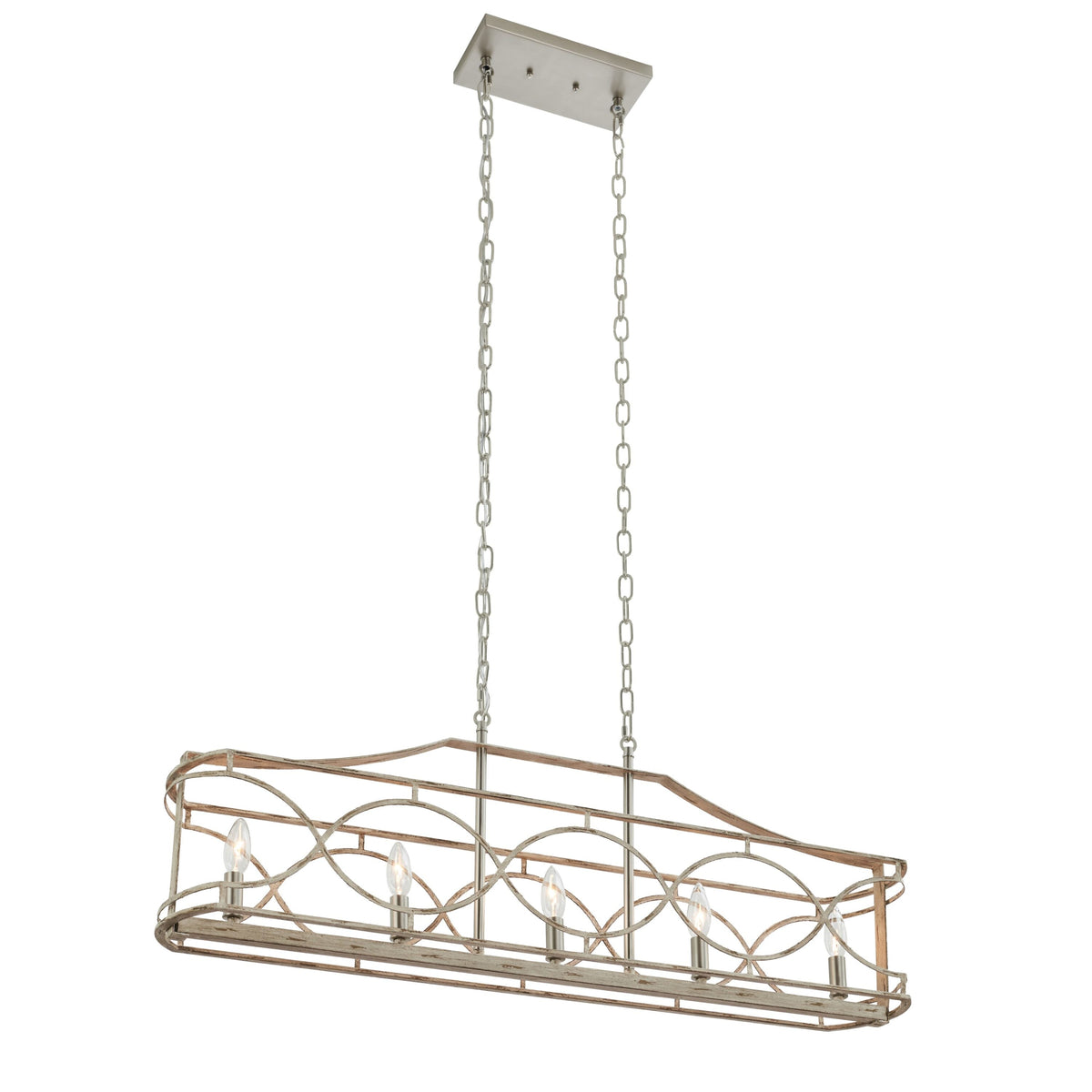 Kichler Adelgade 5-Light Distressed White Coastal Chandelier
