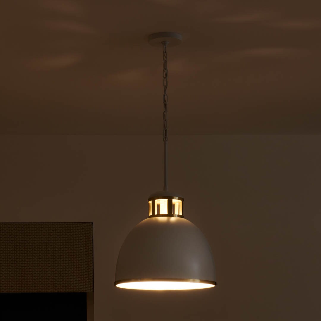 Kichler Sansara 3-Light Champagne Gold Coastal Dome Medium Hanging Pendant Light