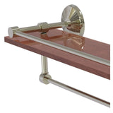 Allied Brass Monte Carlo Polished Nickel 1-Tier Brass Wall Mount Bathroom Shelf, 22 x 5 in, with Towel Bar