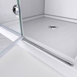 Aqua Fold 33.5 in. x 72 in. Semi-Frameless Hinged Shower Door in Chrome - Super Arbor
