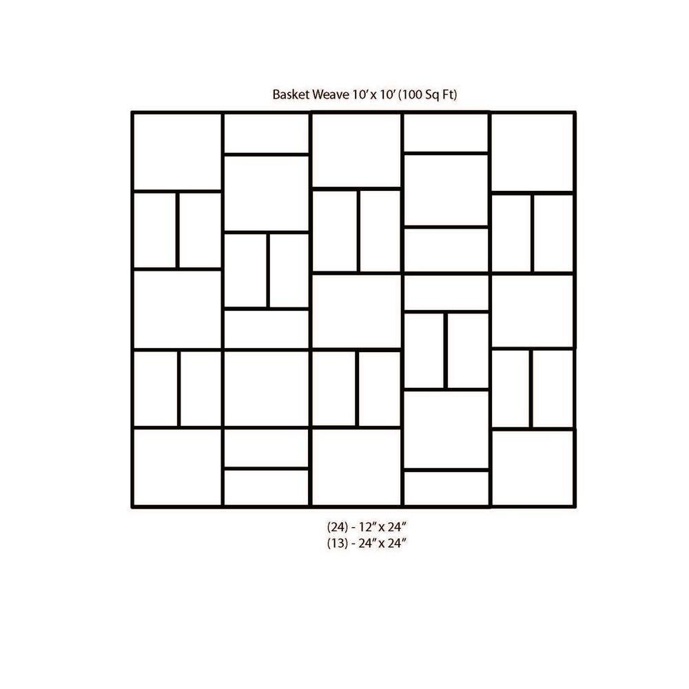 Patio-on-a-Pallet 10 ft. x 10 ft. Concrete Gray Basket weave Yorkstone Paver (37 Pieces/100 Sq. Ft) - Super Arbor