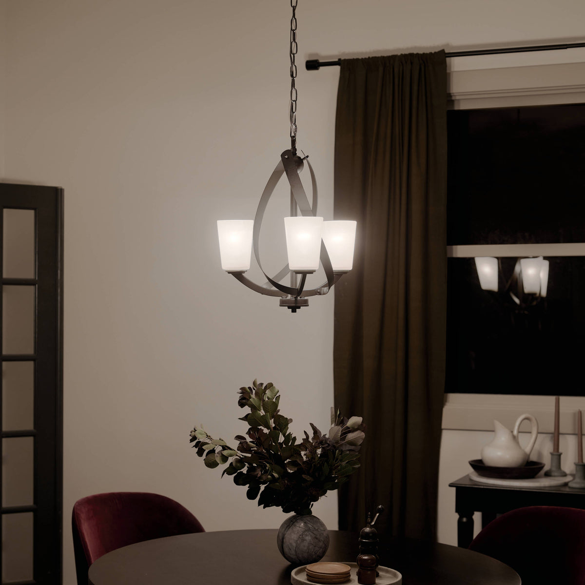 Kichler Layla 3-Light Antique Bronze Modern/Contemporary Chandelier