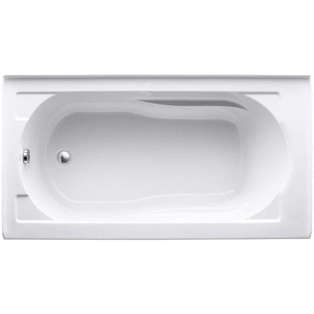 Devonshire 60 in. x 32 in. Acrylic Alcove Bathtub with Integral Apron, Integral Flange and Left-Hand Drain in White - Super Arbor