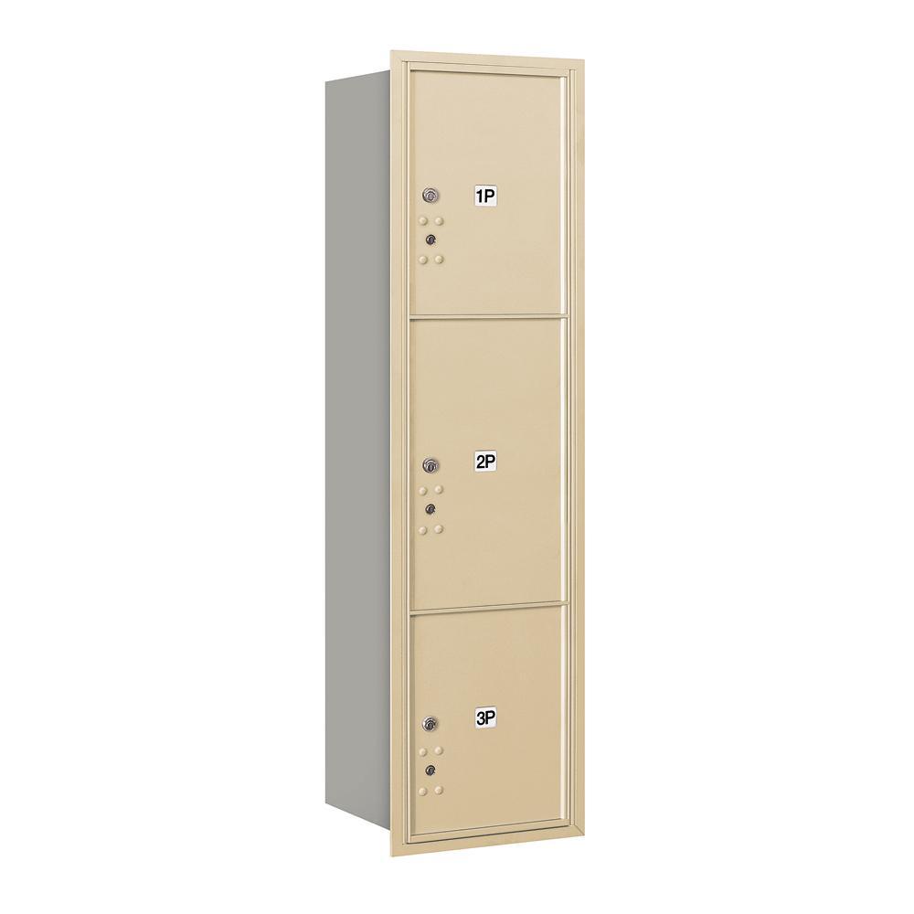 3700 Horizontal Series 3-Parcel Locker Recessed Mount Mailbox - Super Arbor