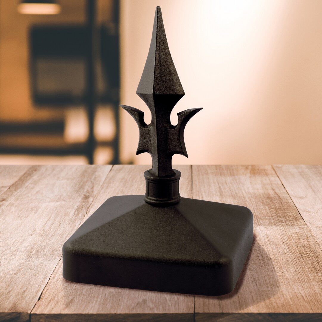 Fence Armor 4-in x 4-in Post Cap Powder Coated Black Metal Deck Post Cap