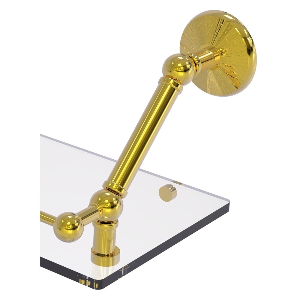 Allied Brass Prestige Monte Carlo Polished Brass 1-Tier Wall Mount Bathroom Shelf, 24 x 8 x 8 in