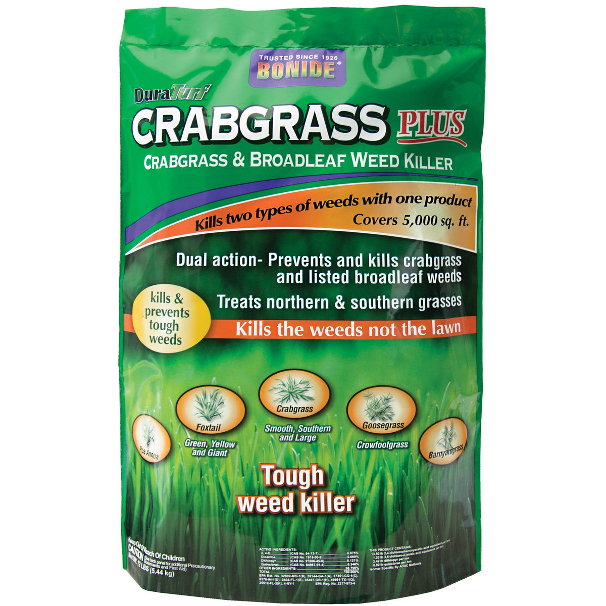 Bonide DuraTurf Crabgrass Plus Granules, 12 lb