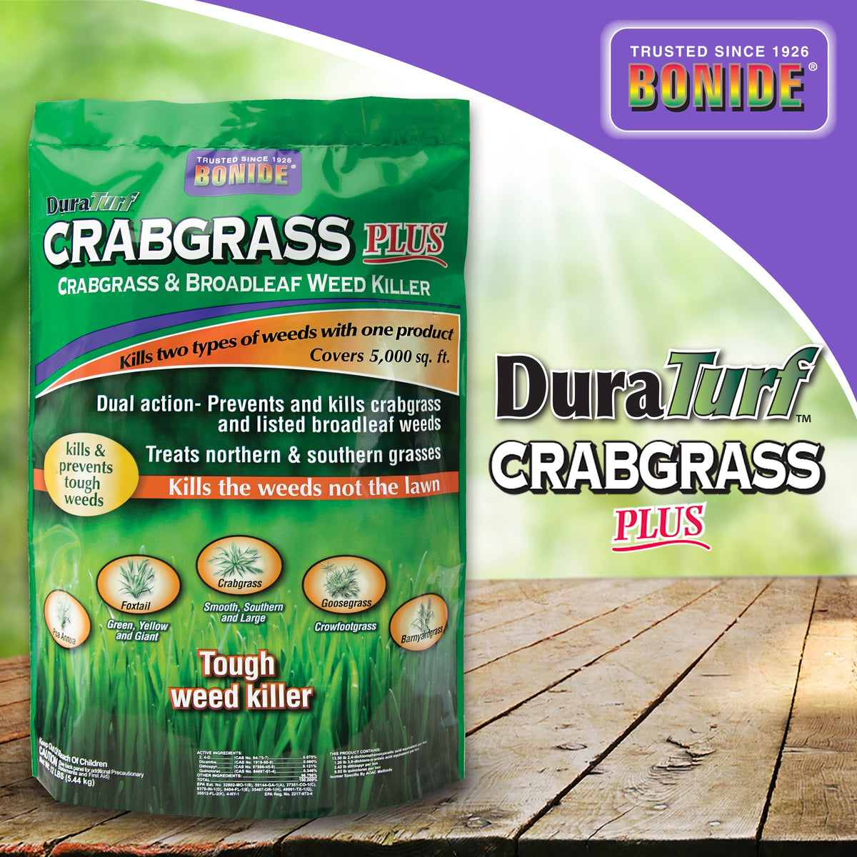 Bonide DuraTurf Crabgrass Plus Granules, 12 lb