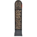 Climbing Leaf 2-Door Front Access Lockable Ground Mount Mailbox in Black and Silver - Super Arbor