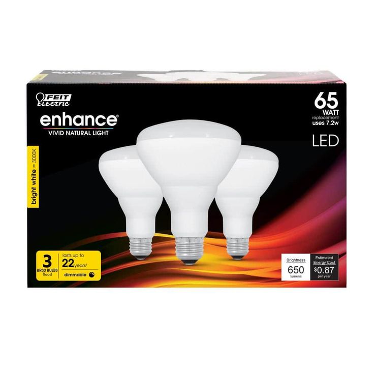 Feit Electric 65-Watt Equivalent BR30 Dimmable CEC Title 24 Compliant LED ENERGY STAR 90+ CRI Flood Light Bulb Bright White (3-Pack)