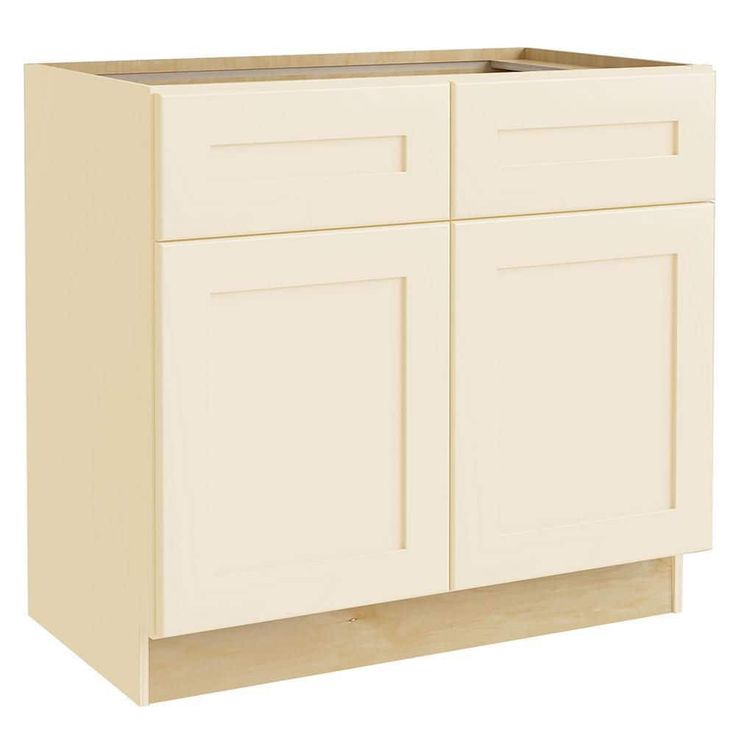 Home Decorators Collection Newport 33 in. W x 24 in. D x 34.5 in. H Assembled Plywood Base Kitchen Cabinet in Blended Cream with 1ROT Soft Close