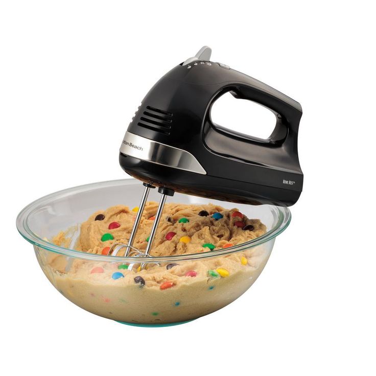 6-Speed Black Hand Mixer with Snap-On Case
