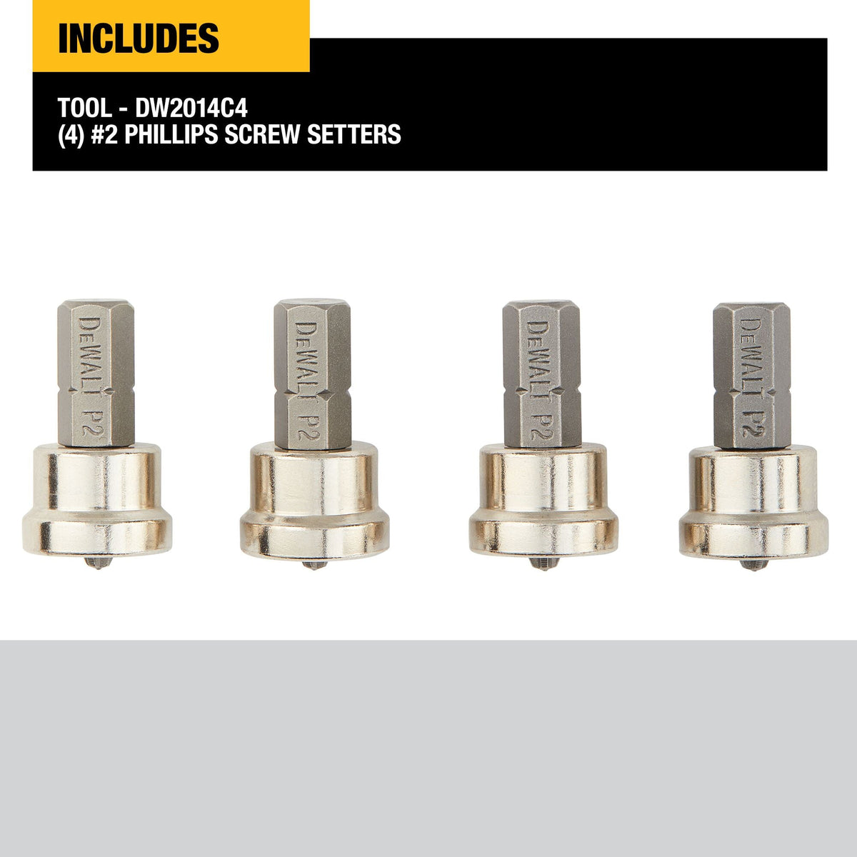 DEWALT #2 Phillips Drywall Screw Setter Screwdriver Bit Set, 4-Pack