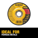 DEWALT Aluminum Oxide 4.5-in Type 27 Grinding Wheel, 1/4-in Thick, 7/8-in Arbor