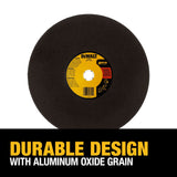 DEWALT Aluminum Oxide 14-in Chop Saw Blade, Type 1, 1-in Arbor