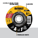 DEWALT 5-Pack Silicon Carbide 4-1/2-in x 0.045-in x 7/8-in Cutting/Grinding Wheels