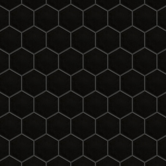 Affinity Tile Metro 2" Hex Matte Black 11-in x 13-in Matte Porcelain Hexagon Mosaic Floor and Wall Tile product image