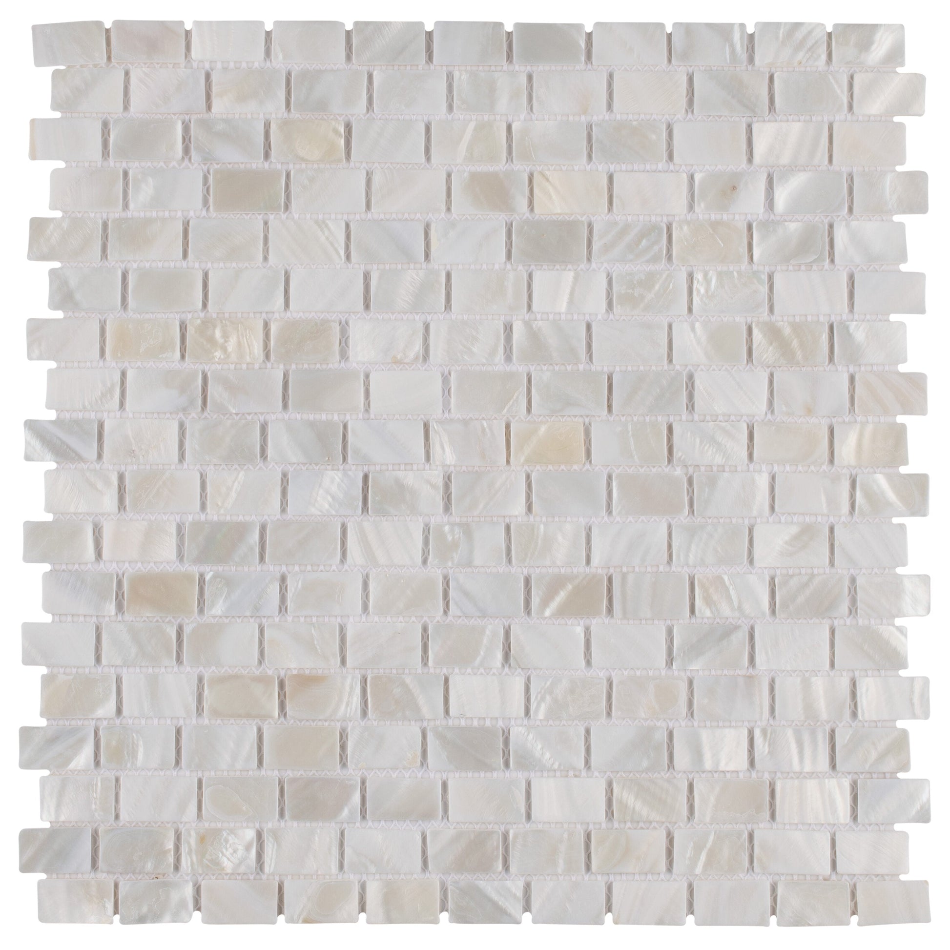 Affinity Tile Conchella Subway White 12-in x 12-in Glossy Natural shell Mosaic Wall Tile product image