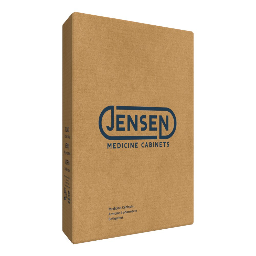 Jensen Styleline 16-in x 26-in Recessed Mount Stainless Steel Mirrored Medicine Cabinet