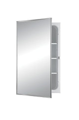 Jensen Styleline 16-in x 26-in Recessed Mount Stainless Steel Mirrored Medicine Cabinet