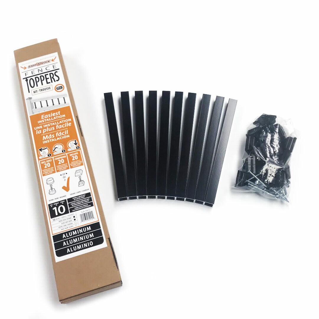 TITAN BUILDING PRODUCTS Aluminum Fence Topper Baluster 0.75-in Powder Coated Black Metal Top Rail For Wood Fence