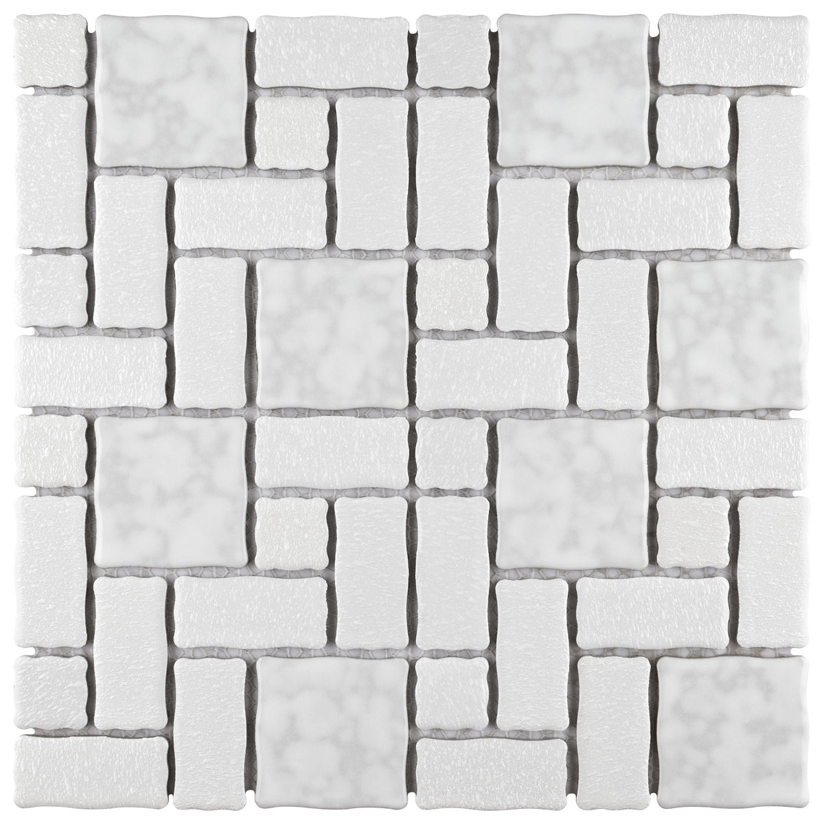 Affinity Tile Academy White 12-in x 12-in Multi-finish Porcelain Mosaic Floor and Wall Tile product image