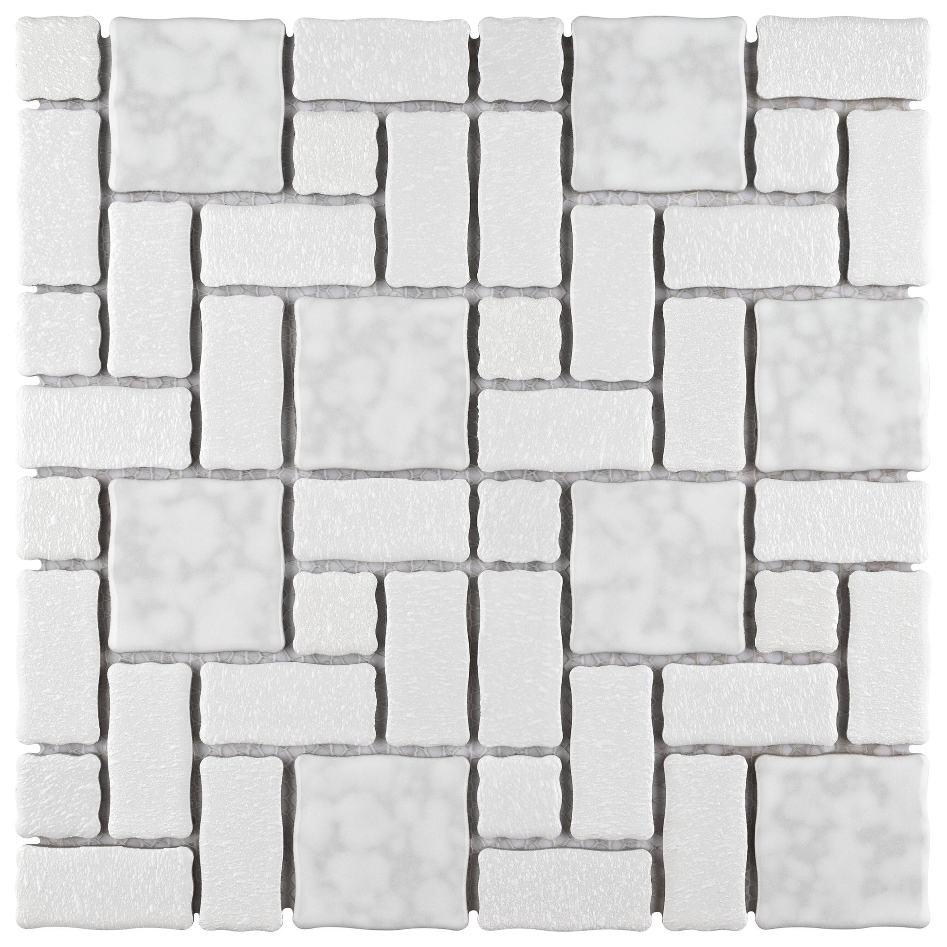 Affinity Tile Academy White 12-in x 12-in Multi-finish Porcelain Mosaic Floor and Wall Tile product image