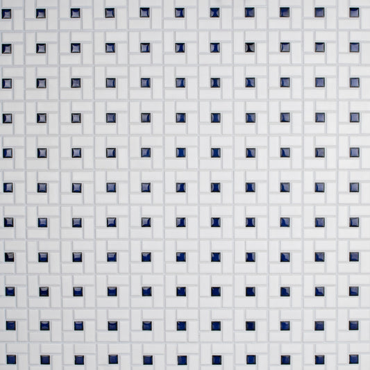 Affinity Tile Spiral Blue and White 13-in x 13-in Multi-finish Porcelain Mosaic Floor and Wall Tile product image