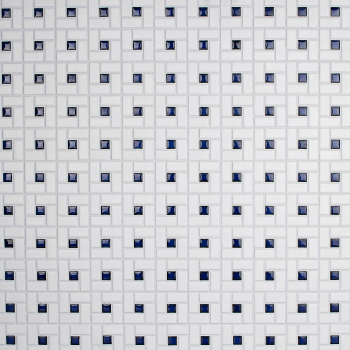 Affinity Tile Spiral Blue and White 13-in x 13-in Multi-finish Porcelain Mosaic Floor and Wall Tile product image