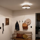 Kichler Luella 3-Light Brushed Natural Brass Traditional Drum Medium Hanging Convertible Pendant/semi-flush