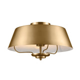 Kichler Luella 3-Light Brushed Natural Brass Traditional Drum Medium Hanging Convertible Pendant/semi-flush