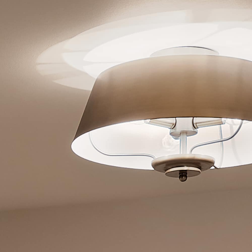 Kichler Luella 3-Light Brushed Natural Brass Traditional Drum Medium Hanging Convertible Pendant/semi-flush
