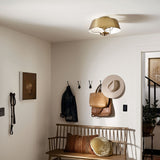 Kichler Luella 3-Light Brushed Natural Brass Traditional Drum Medium Hanging Convertible Pendant/semi-flush