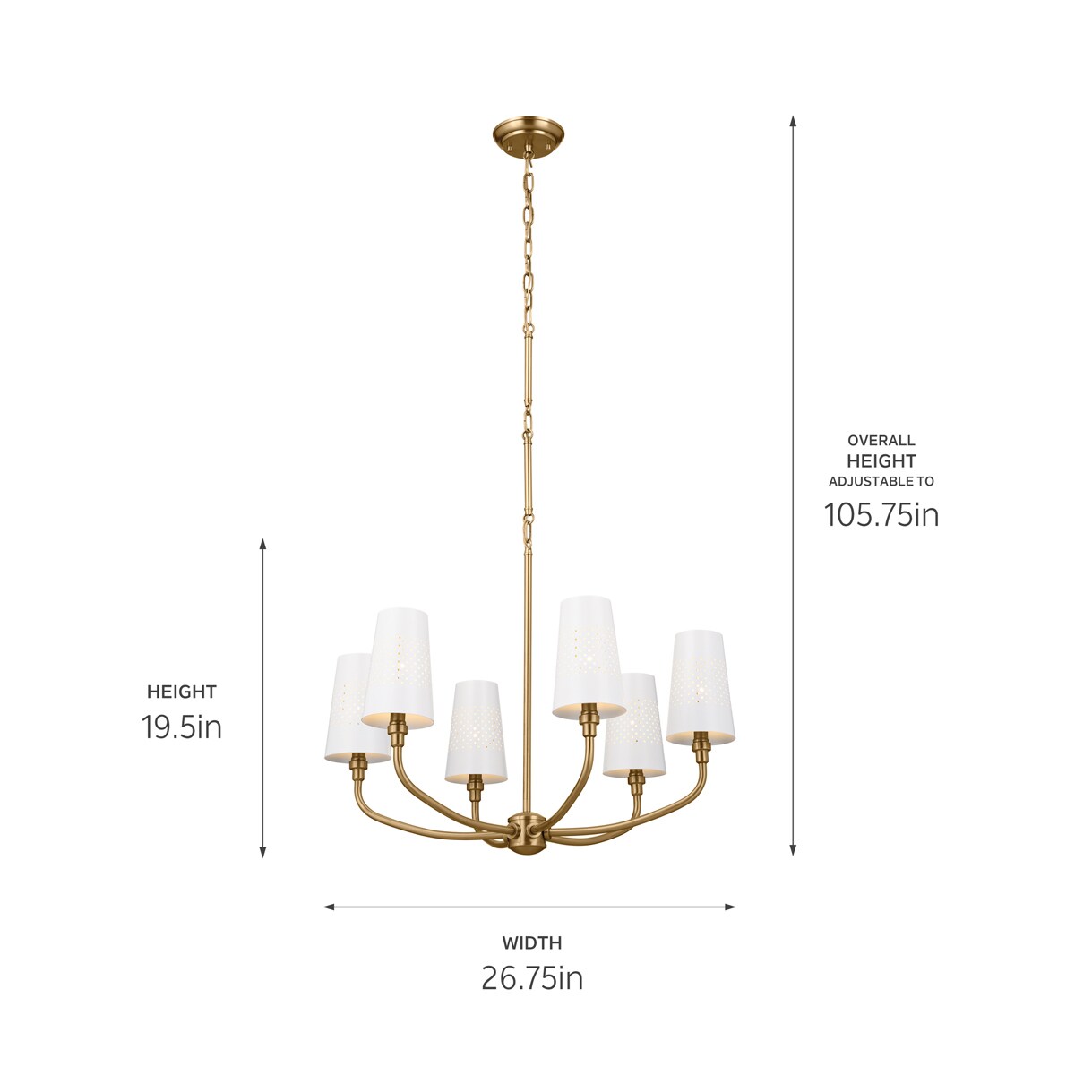 Kichler Adeena 6-Light Brushed Traditional Chandelier