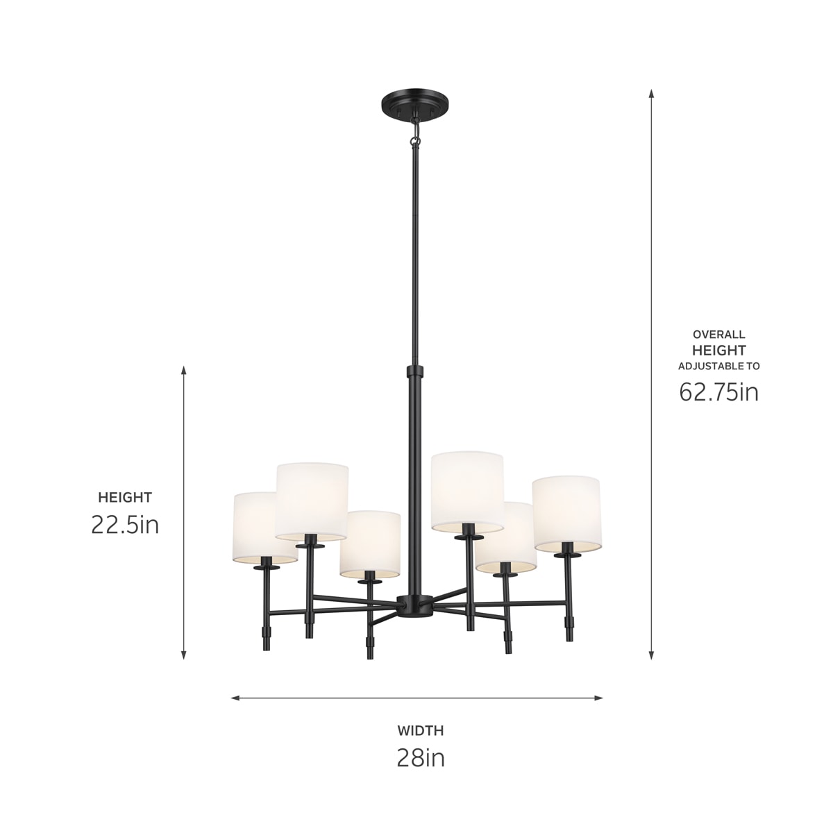 Kichler Ali 6-Light Black Traditional Chandelier