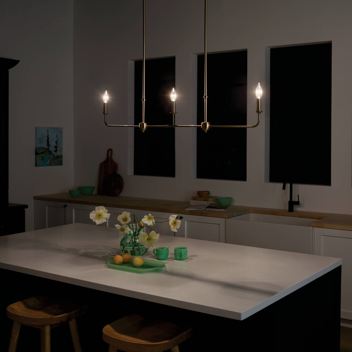 Kichler Pallas 3-Light Brushed Traditional Chandelier