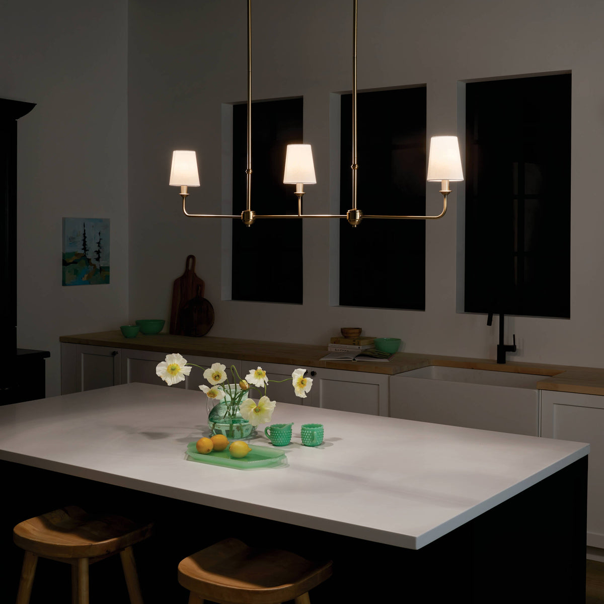 Kichler Pallas 3-Light Brushed Traditional Chandelier