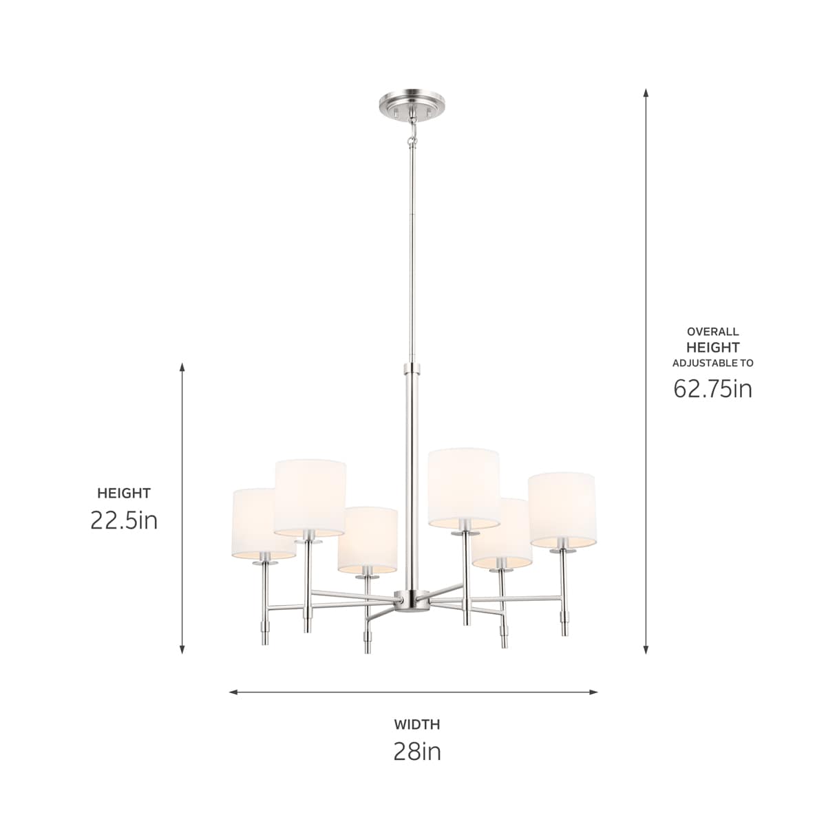 Kichler Ali 6-Light Polished Nickel Traditional Chandelier