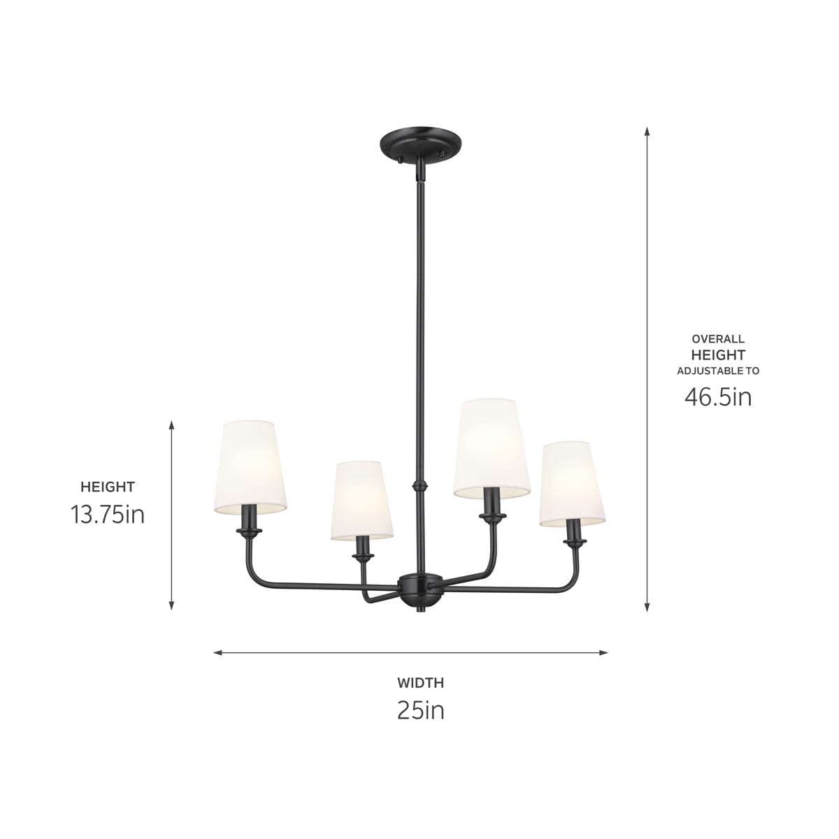 Kichler Pallas 4-Light Black Traditional Chandelier