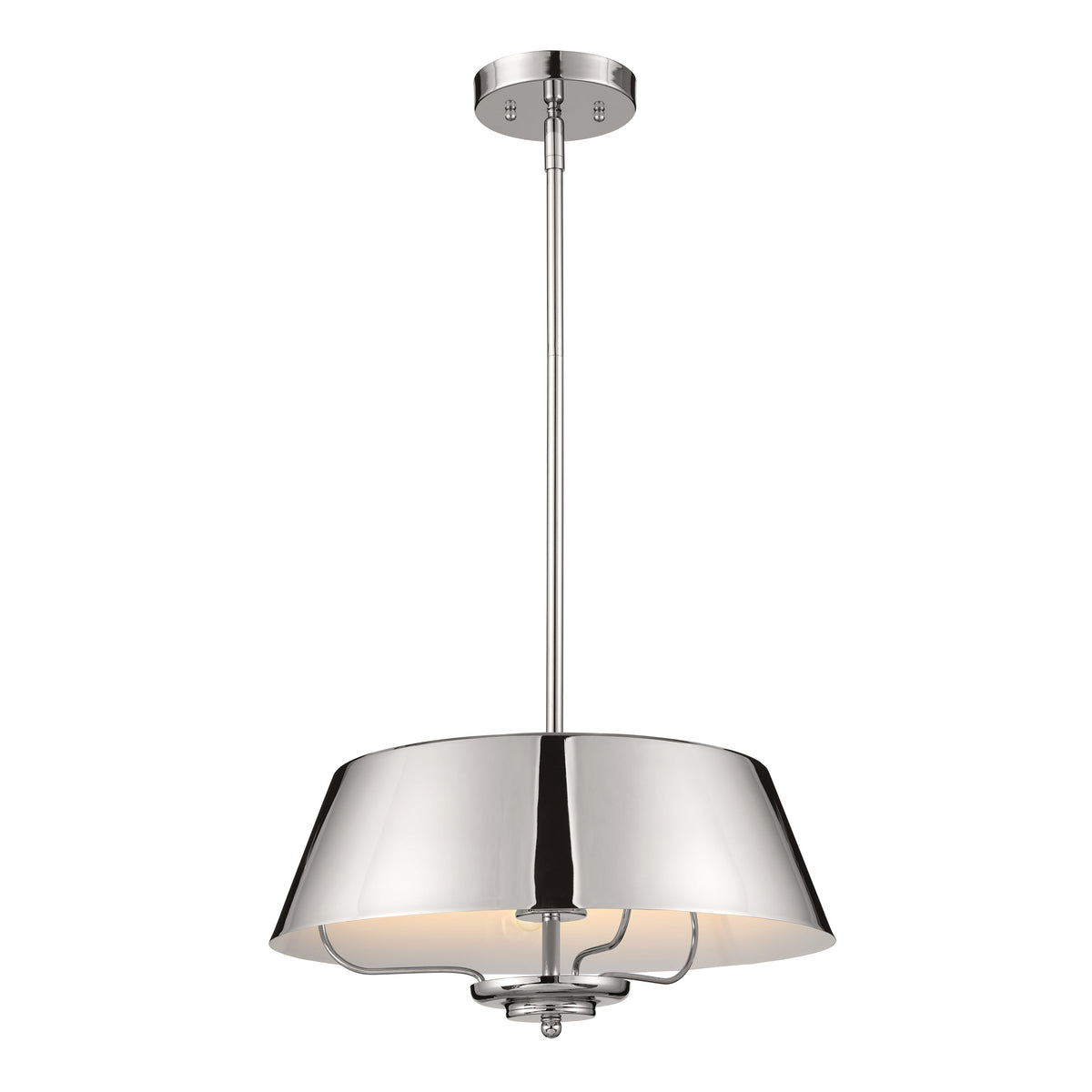 Kichler Luella 3-Light Polished Nickel Traditional Drum Medium Hanging Convertible Pendant/semi-flush