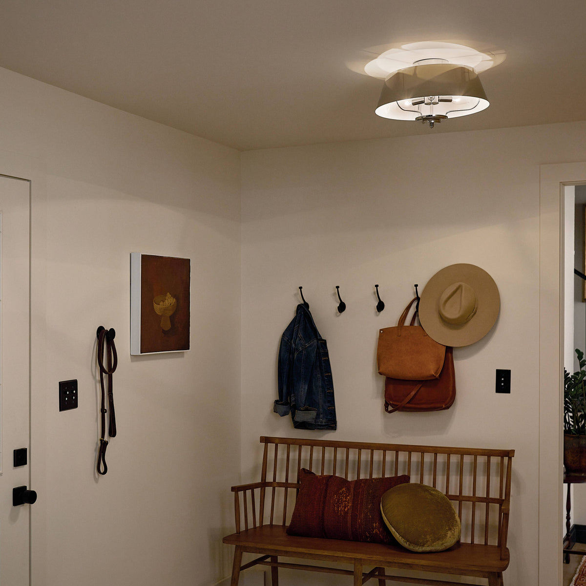Kichler Luella 3-Light Polished Nickel Traditional Drum Medium Hanging Convertible Pendant/semi-flush