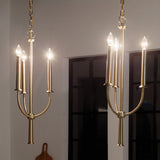 Kichler Florence 3-Light Brushed Natural Brass Traditional Lantern Medium Hanging Pendant Light